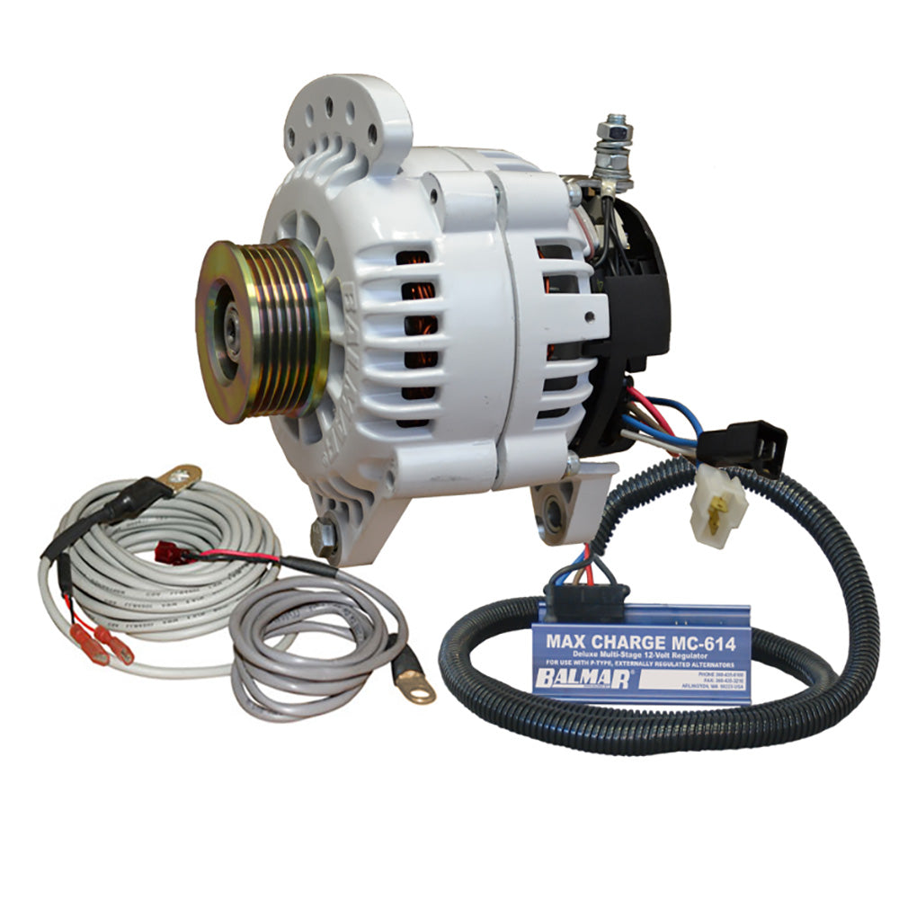 Balmar Alternator 100 AMP Kit 12V 3.15" Dual Foot Saddle K6 Pulley Regulator &amp; Temp Sensor