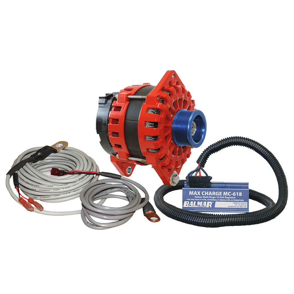 Balmar Alternator 250 AMP Kit 12V 3.15" Dual Foot Saddle J10 Pulley Regulator &amp; Temp Sensor