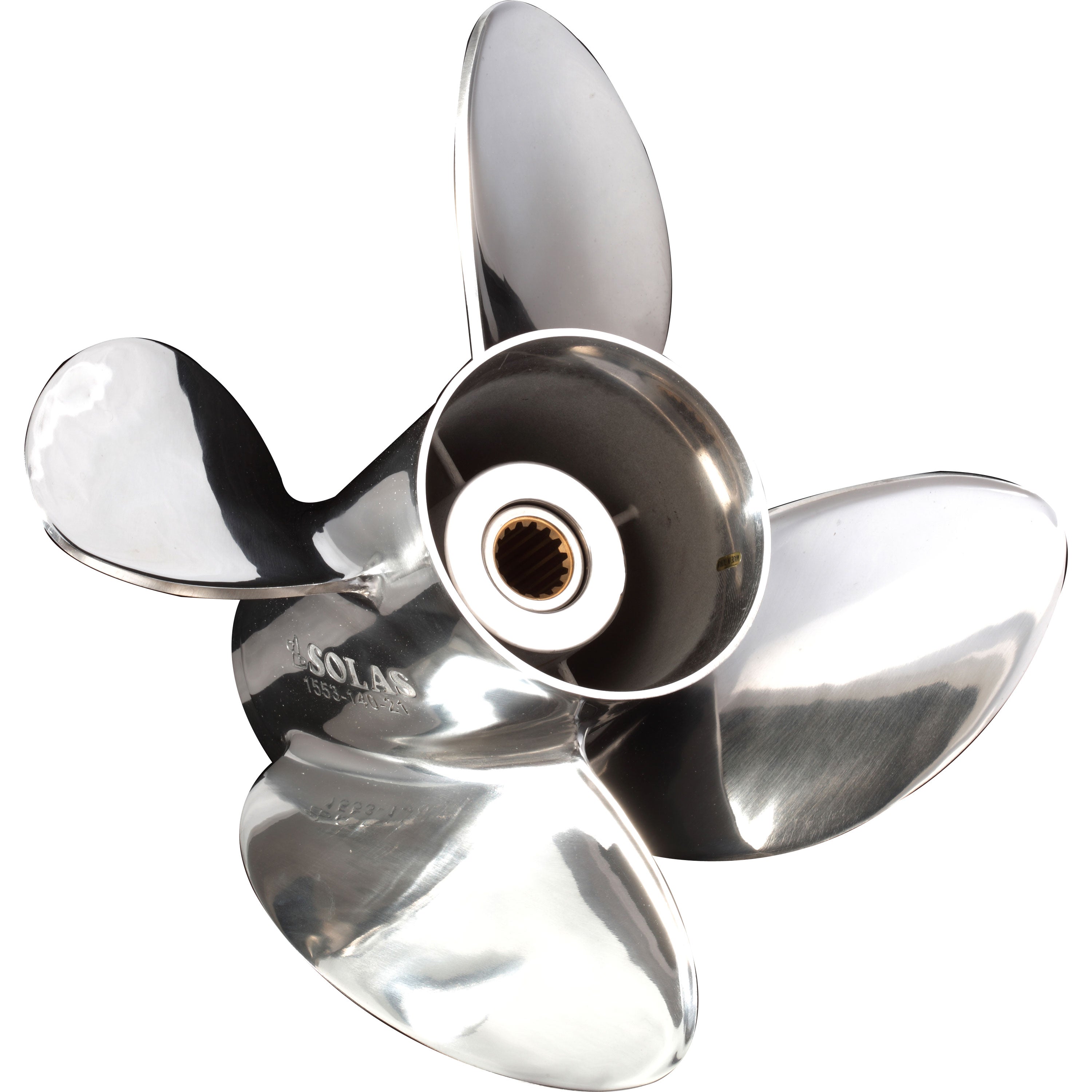 Solas 1553-141-19 HR Titan 4 Stainless Steel 4-Blade Propeller - RH, 14-1/8" Diameter x 19" Pitch