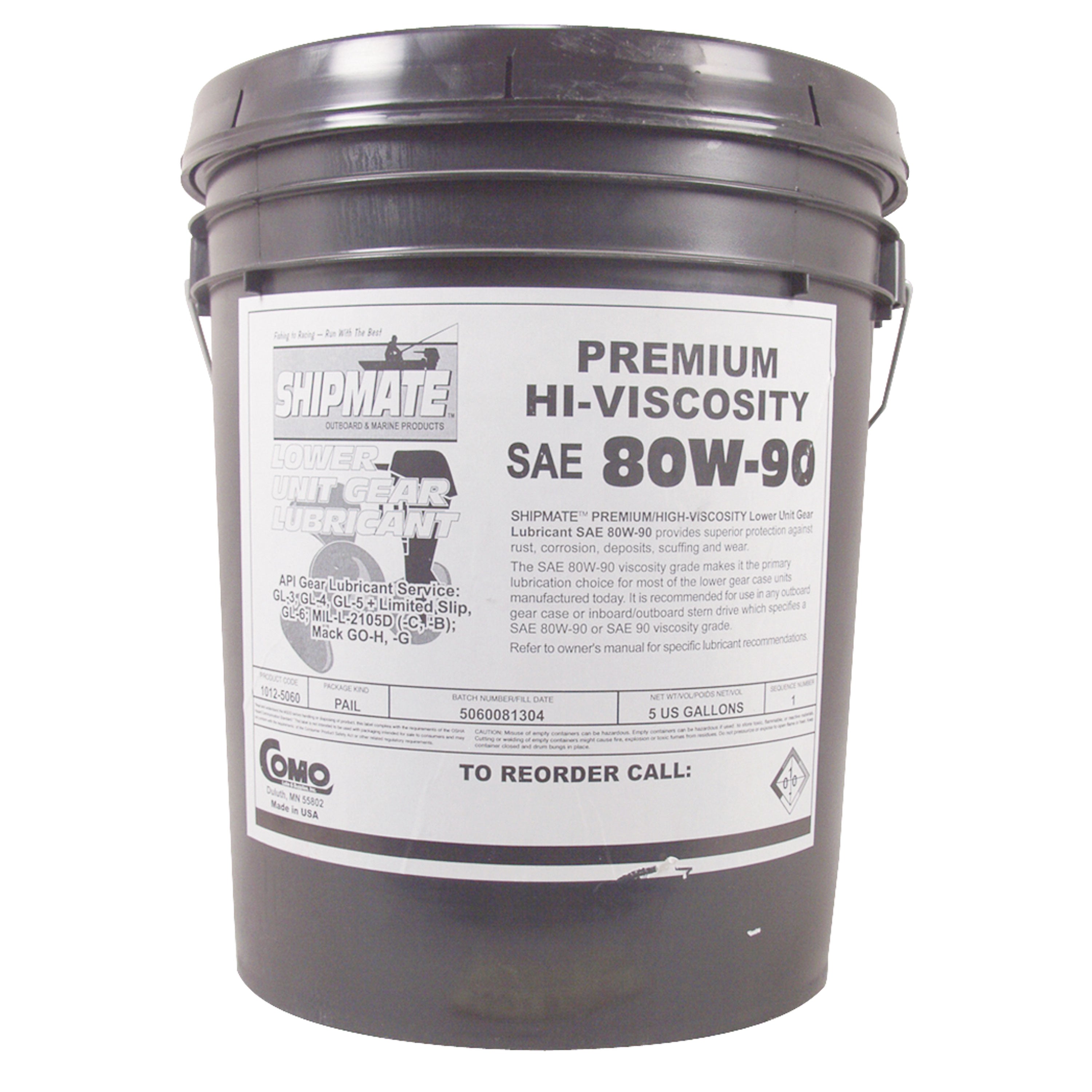 Shipmate 1012-5062 Premium High Performance Lower Unit Gear Lubricant SAE 80W-90 - 5 Gallon