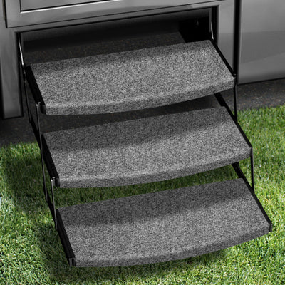 Prest-O-Fit 2-4133 Outrigger Universal RV Step Rug - 22" Wide, Castle Gray, 3-Piece Set