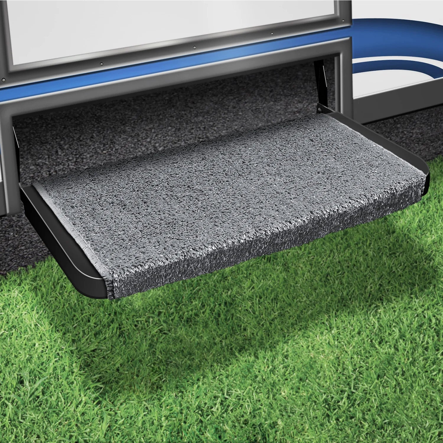 Prest-O-Fit 2-1073 Wraparound+Plus RV Step Rug - 20", Stone Gray