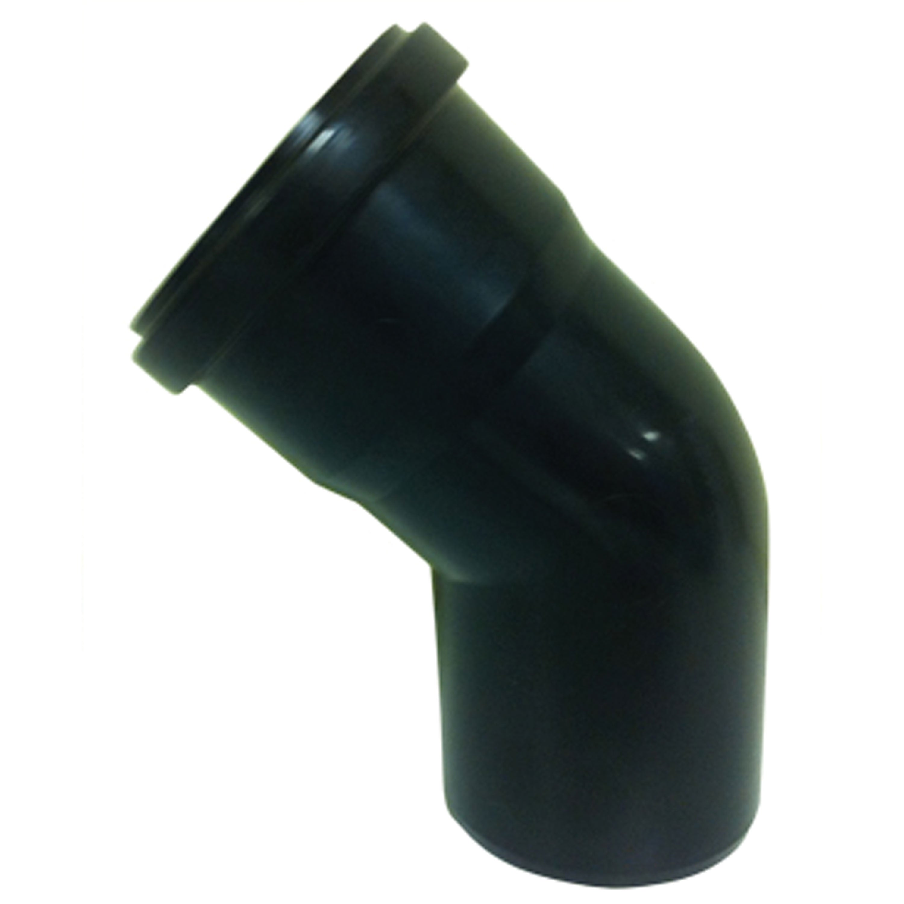 Centrotherm ISELL0345UV InnoFlue Residential SW Black Long Elbow PPS-UV - 45 Degree, 3" Diameter