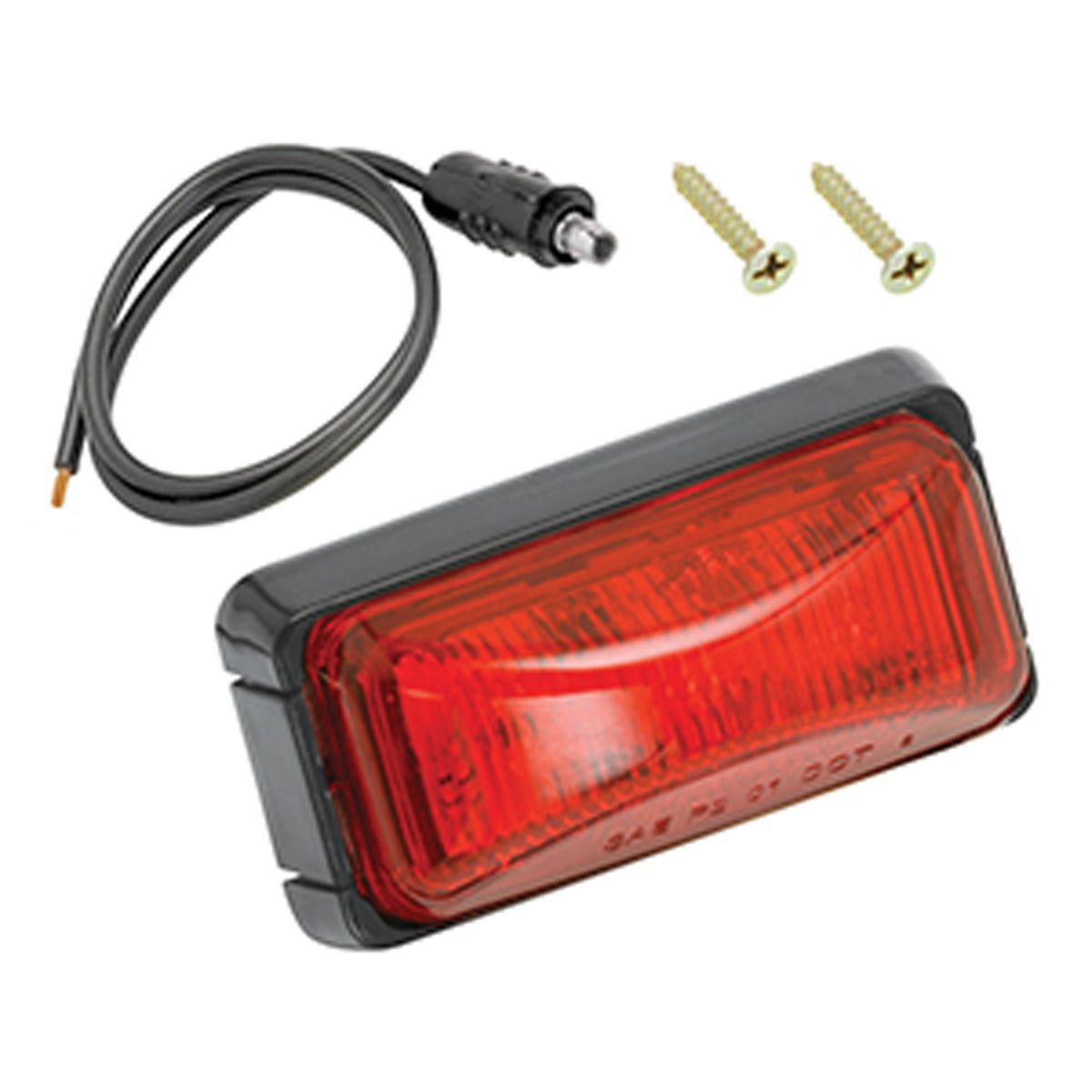 Wesbar 203293 Side Marker Clearance Light - Red w/ Black Housing