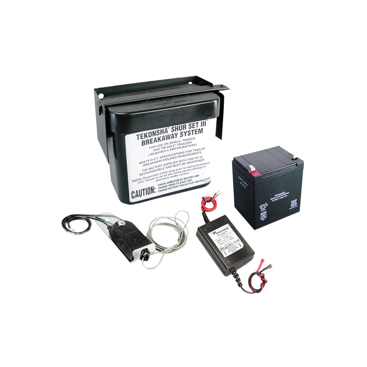 Tekonsha 20020 Shur-Set III Lockable Breakaway Kit with Charger and Breakaway Switch