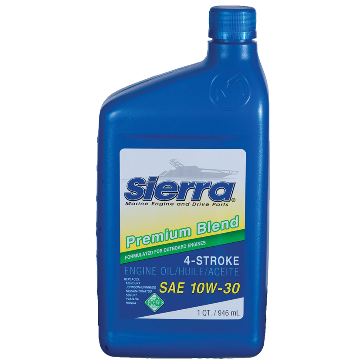 Sierra 18-9420-2 10W-30 FC-W 4-Stroke Marine Outboard Oil - Quart