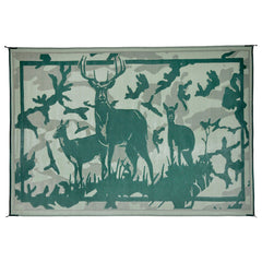 Ming's Mark HC8114 Stylish Camping Deer Patio Mat - 8' x 11', Camo/Green