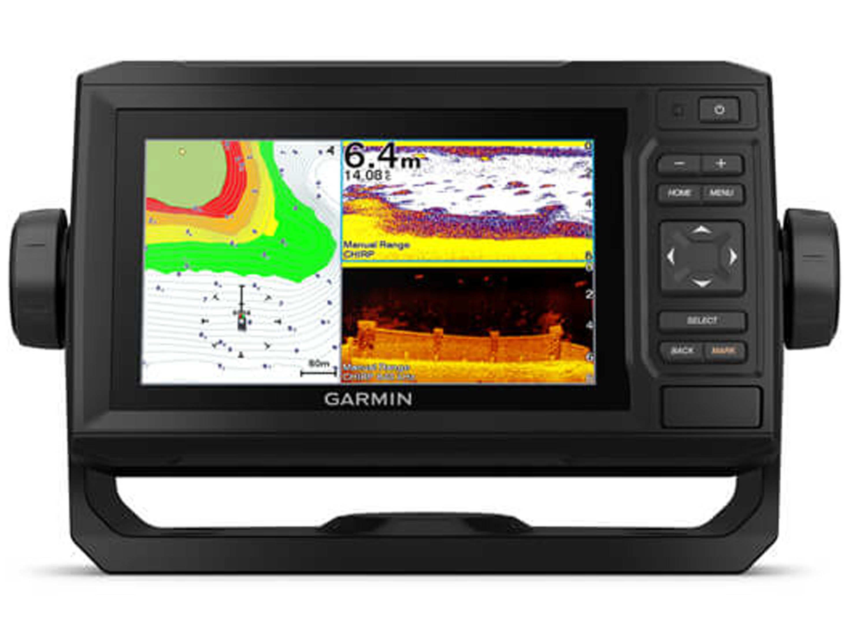 Garmin 010-02332-00 ECHOMAP UHD 65cv with GT24UHD-TM Transducer - 6" Display, Ultra HA ClearVu and Traditional Chirp, Canada LakeVu G3