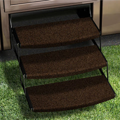 Prest-O-Fit 2-4141 Trailhead Universal RV Step Rug - 22" Wide, Grizzly Brown, 3-Piece Set