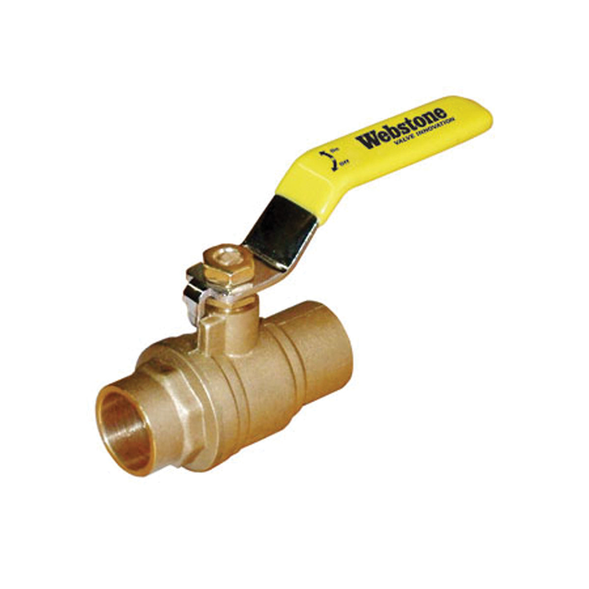 Webstone 51705 Standard Full Port Forged Brass Ball Valve with Chrome Plated Lever Handle - 1-1/4" Sweat H-51705