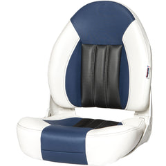 Tempress 68455 Probax High-Back Orthopedic Boat Seat - White/Blue/Carbon