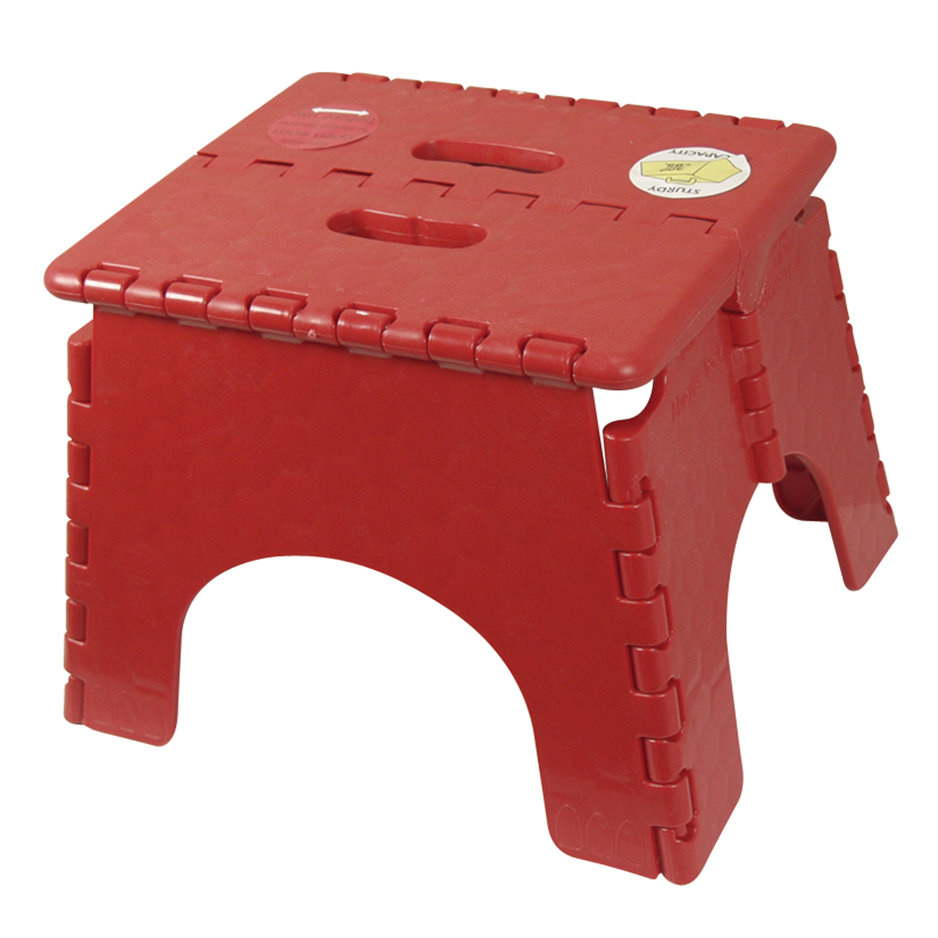 B & R Plastics 101-6R-RED E-Z Foldz Step Stool - 9", Red