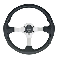 Uflex 61813P NISIDA-B/S Steering Wheel - Black Grip with Silver Spokes