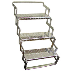 C.R. Brophy AS03 Aluminum Scissor Steps - 3 Step, 24" - 30" Vert. Ext.