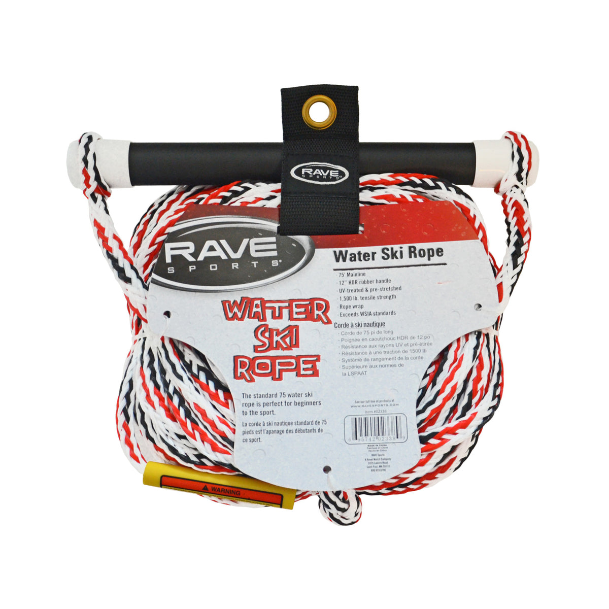 RAVE Sports 02338 75' 1-Section Ski Rope w/NBR Smooth Grip- Promo