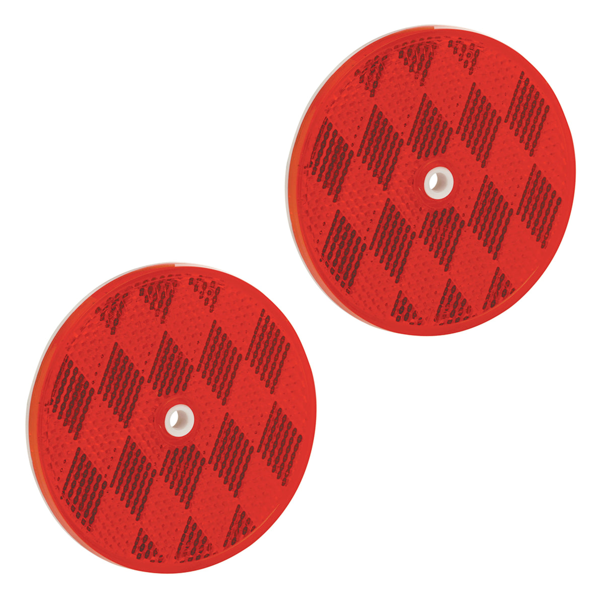 Bargman 74-68-010 Round Center-Mount Reflectors - Red, 3-3/16"