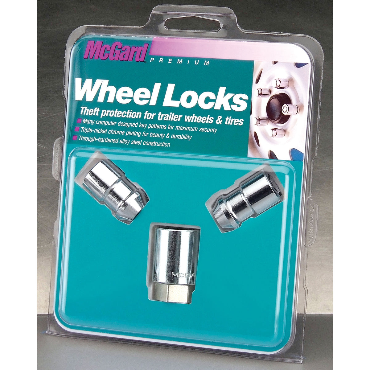 McGard 74042 Chrome Cone Seat Trailer Wheel Lock Set - 1/2-20 Thread, 2 Pack