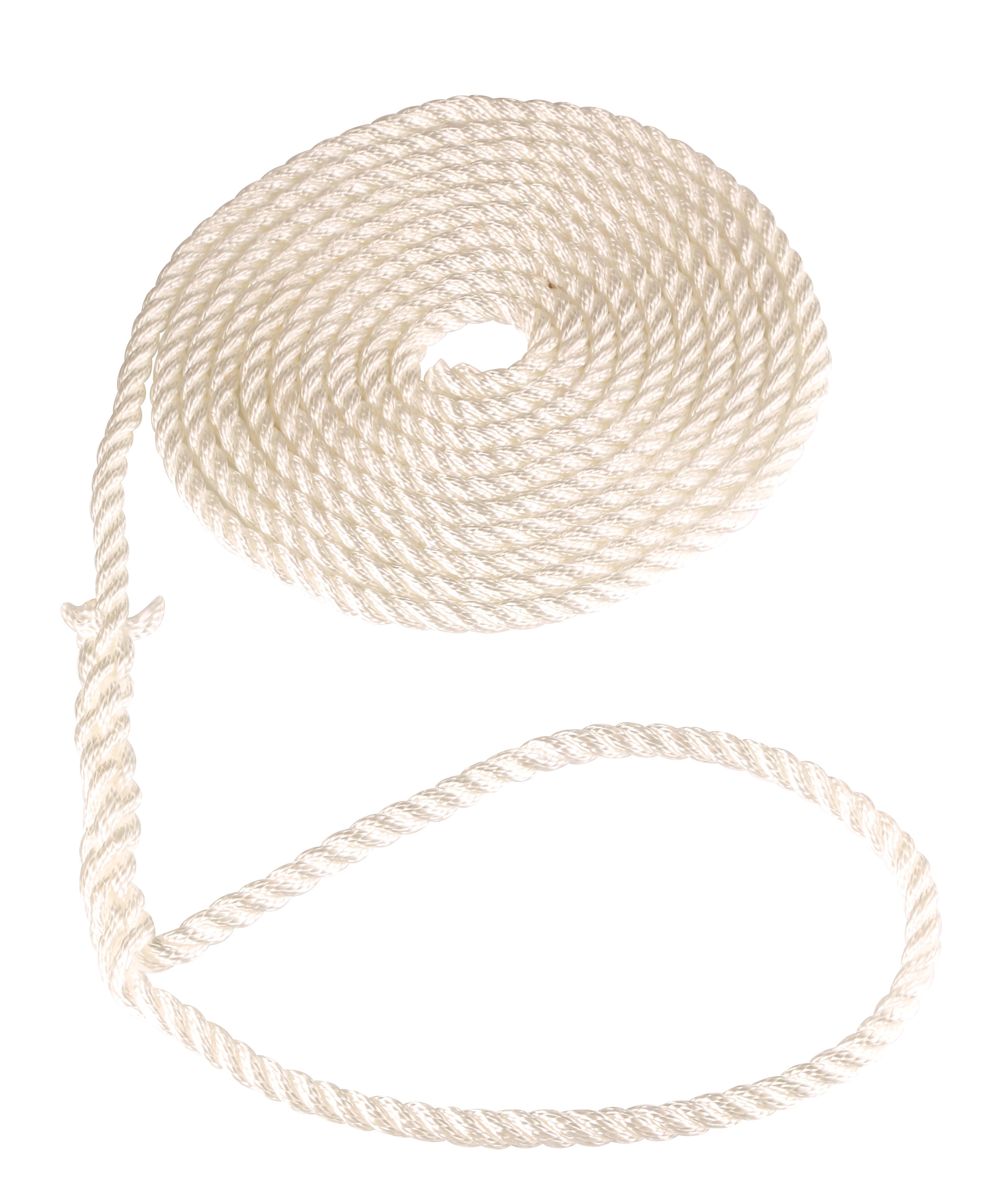 Attwood 11705-7 Premium 3-Strand Twisted Nylon Dock Line - 3/8" x 15', White