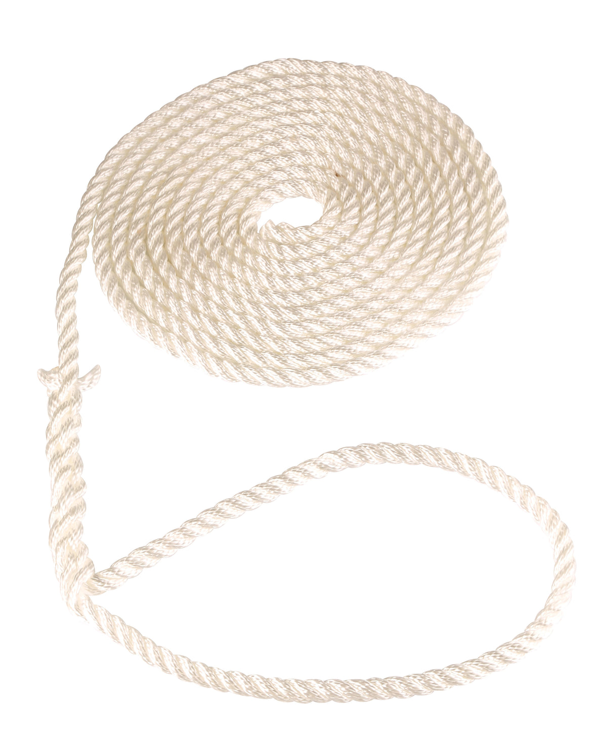 Attwood 11705-7 Premium 3-Strand Twisted Nylon Dock Line - 3/8" x 15', White