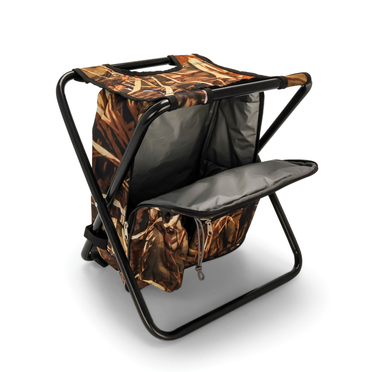 Camco 51908 Camping Stool Backpack Cooler - Camo