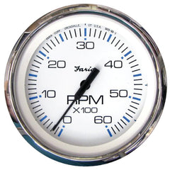 Faria 33807 Chesapeake Stainless Steel Tachometer (6000 RPM) - 4", White