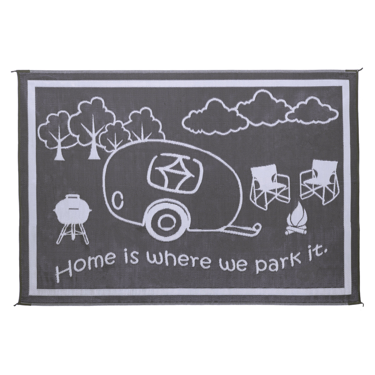 Ming's Mark RH8111 Reversible RV Home Mat - 8' x 11', Black/White