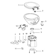 Thetford 42036 White Seat and Cover Assembly for Style Lite and Plus Toilets