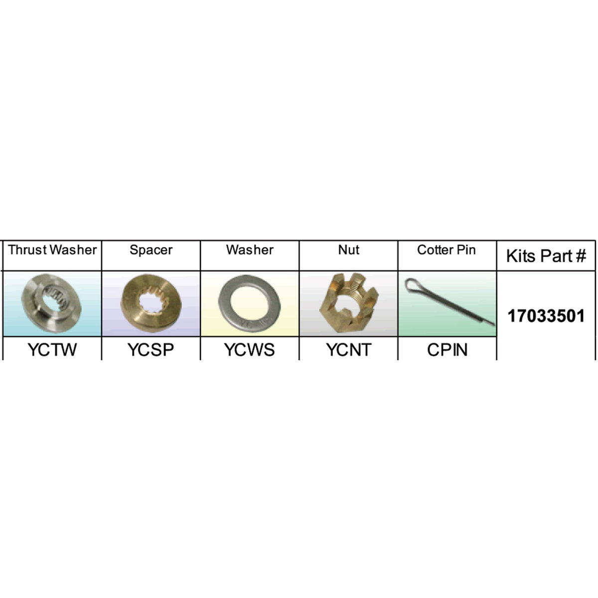 Solas 17033501 YC-PKT Propeller Kit for Yamaha 25-60 HP