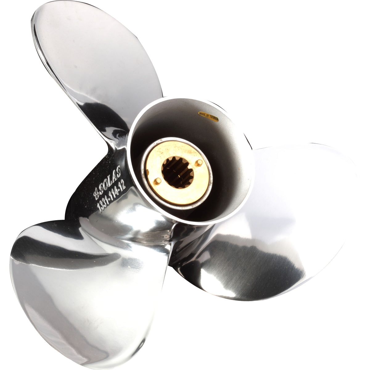 Solas 1331-114-12 Saturn Stainless Steel 3-Blade Propeller - RH, 11-3/8" Diameter x 12" Pitch