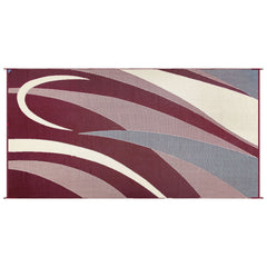 Ming's Mark GB5 Stylish Camping Reversible Graphic Patio Mat - 8' x 16', Burgundy/Black