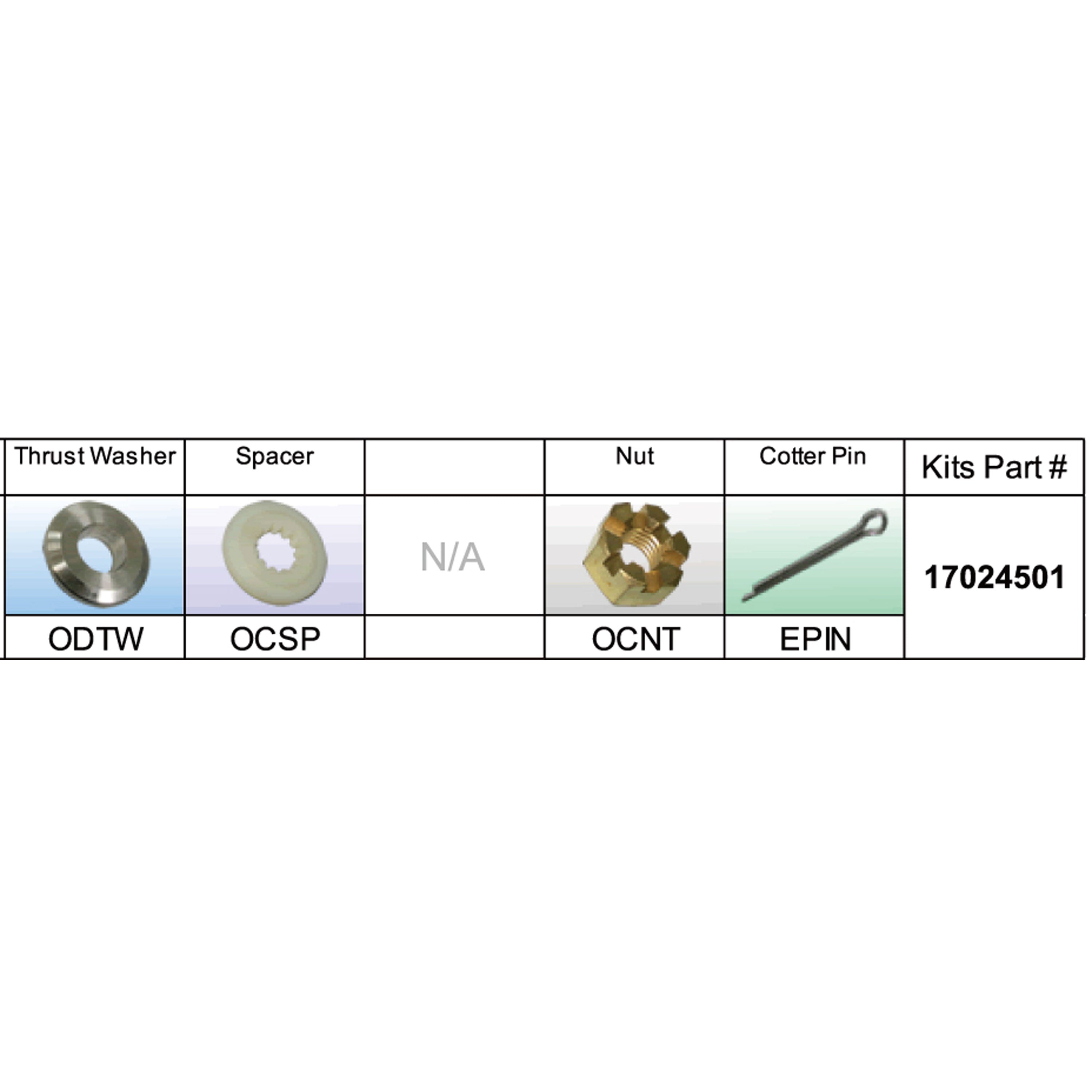 Solas 17024501 OC-PKT Propeller Kit for BRP/Johnson/Evinrude/OMC 40-140 HP