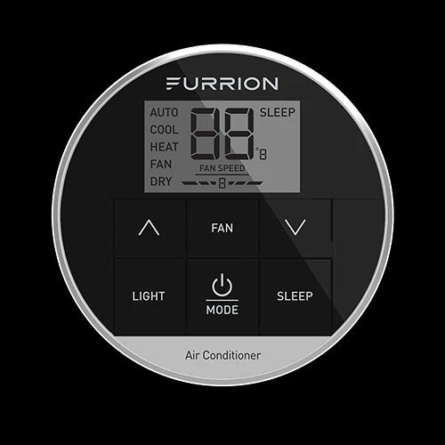 Lippert 2021130946 Furrion Chill Single-Zone Basic Backlit LED Wall Thermostat - Black, 2 Fan Speeds