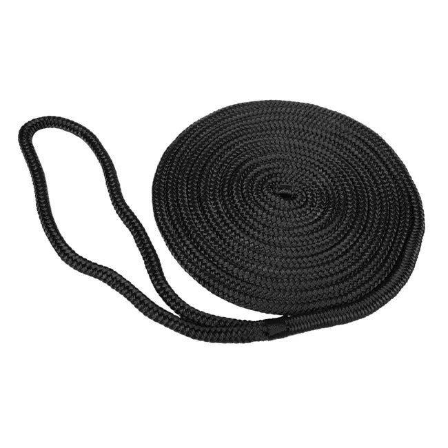 Taylor Made 11319 Double-Braided Dock Line - 3/8" x 15', Black