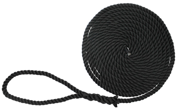 Extreme Max 3006.2309 BoatTector 3/4 x 30' Double Braid Nylon Dock Line -  Black