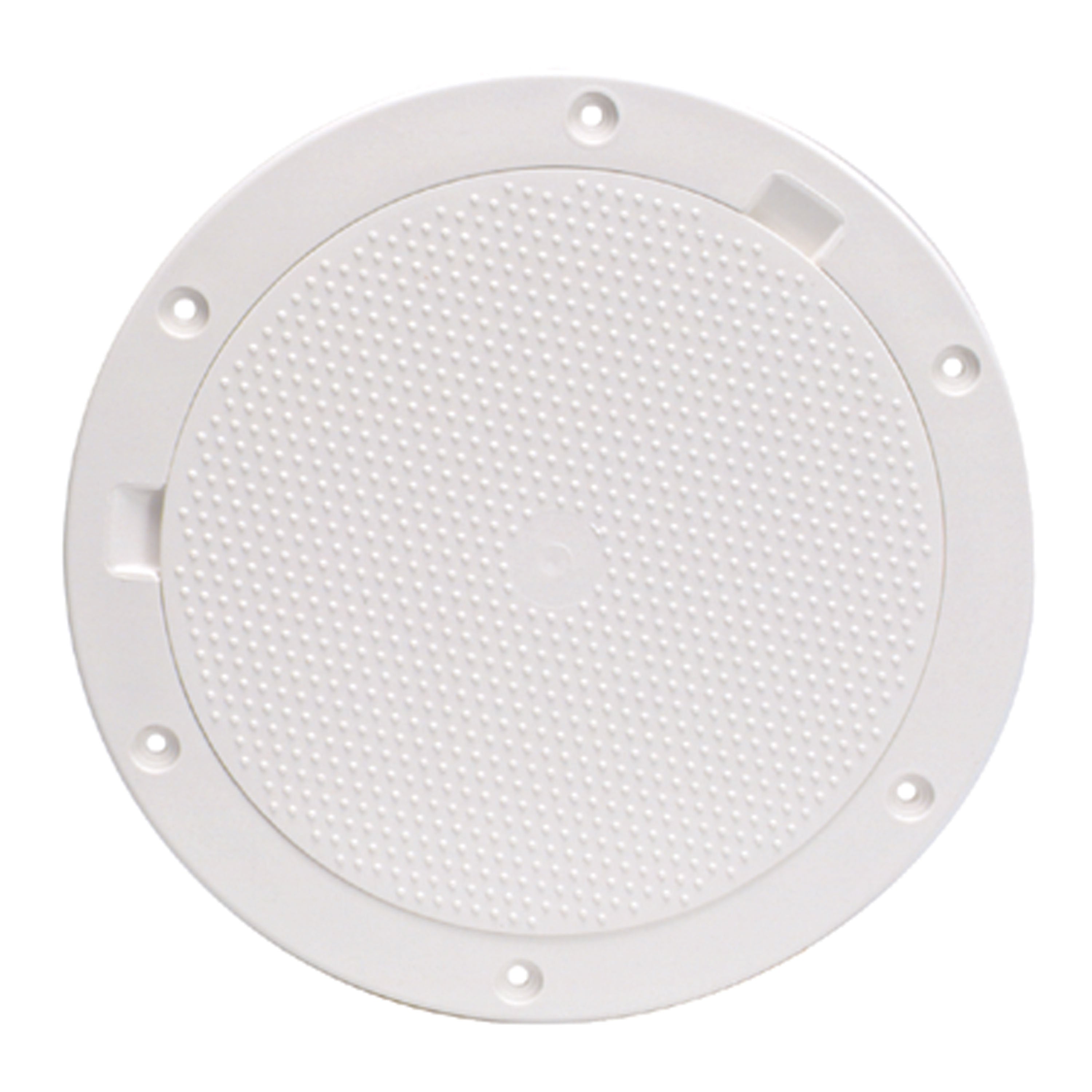 Beckson DP83-W Pry-Out Deck Plate - 8" with Pebble Center, White