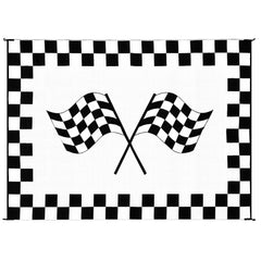 Ming's Mark RF-9121 Stylish Camping Reversible Classical Patio Mat - 9' x 12', Racing Flag