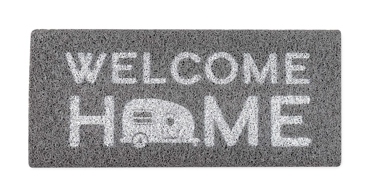 Camco 53195 LIBATC RV Wrap Around Step Rug for 23" Wide Steps - Gray White Welcome Home Print