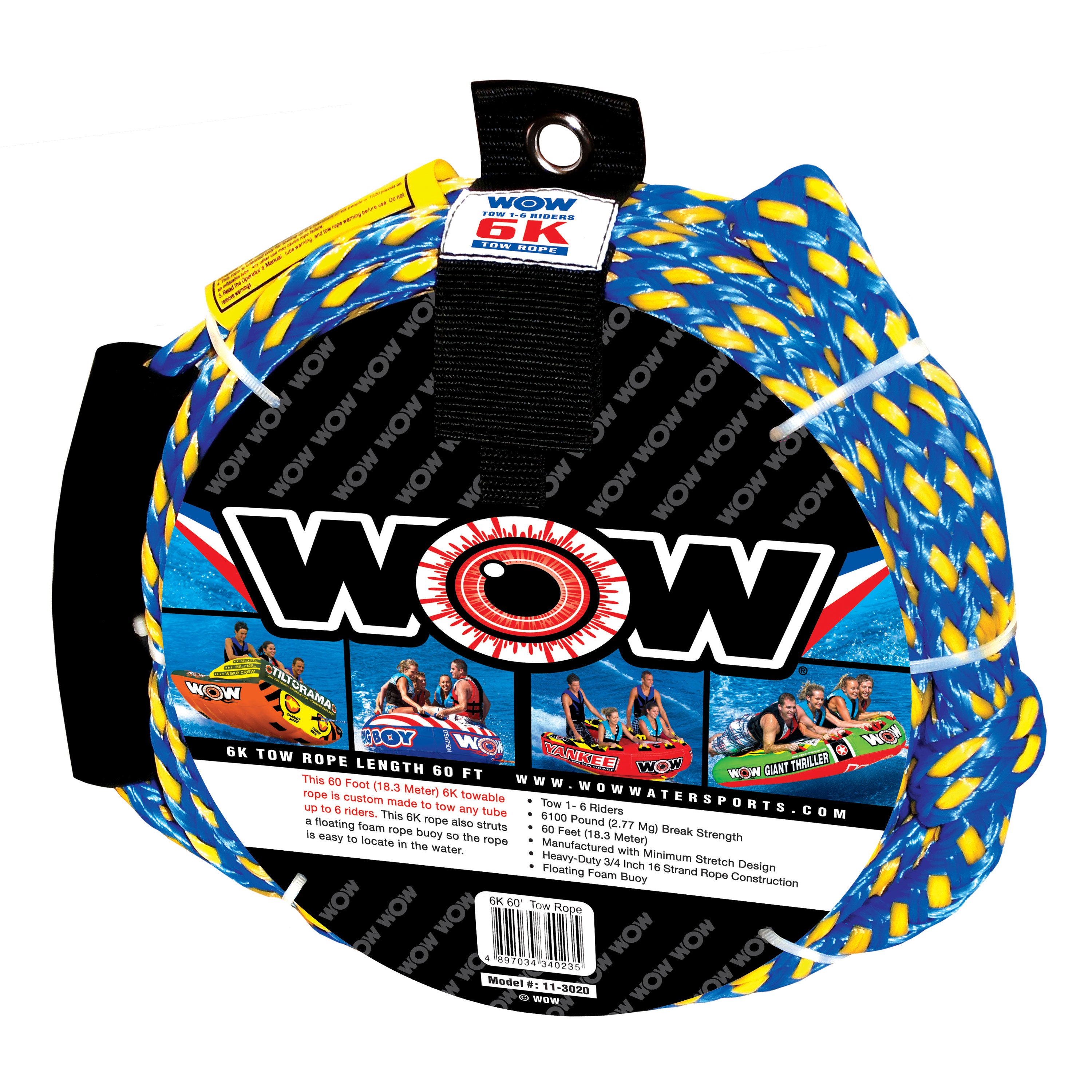 WOW Watersports 11-3020 6K 60' Tow Rope