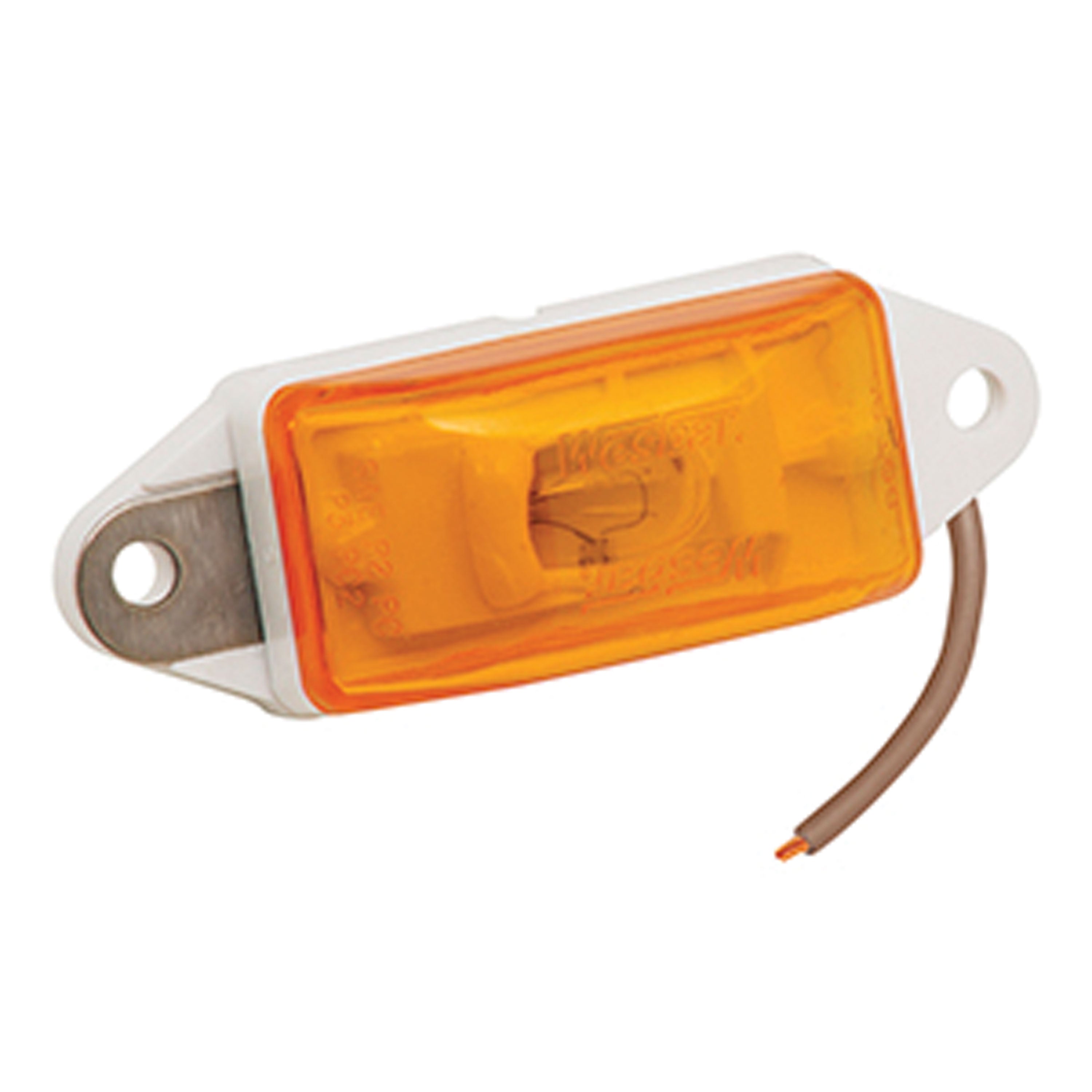 Wesbar 203285 Ear-Mount Side Marker Clearance Light - Amber w/ White Base