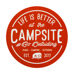 Camco 53253 "Life is Better at the Campsite" RV Decal - Red