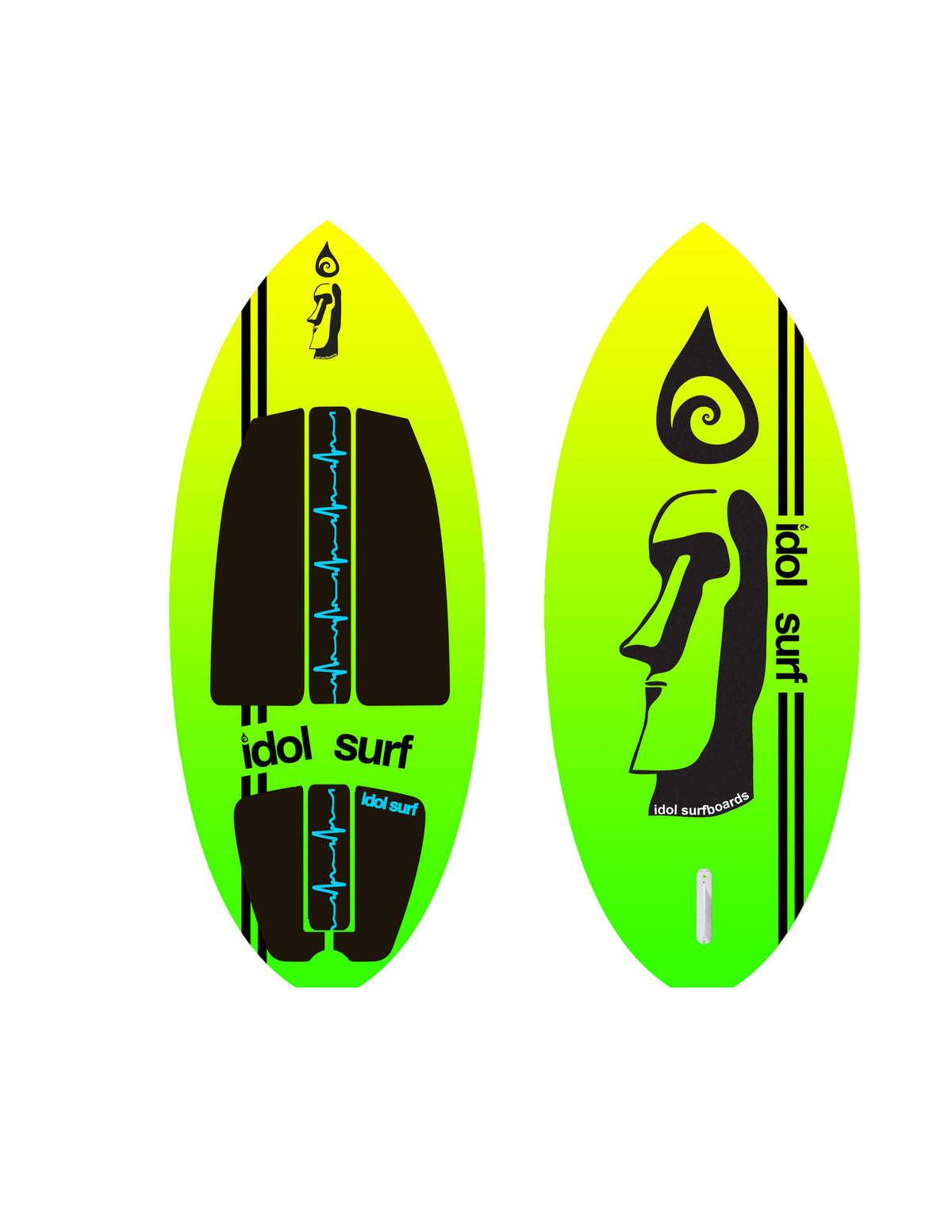 Idol Surf 22-55-53 Machete Skim-Style Wake Surfboard - 53"