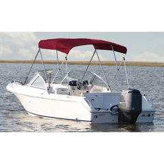 Carver A5487TB-8 Fully Assembled 3-Bow Round Tube Sunbrella Bimini Complete Top Kit - Burgundy, 85" - 90" Widths