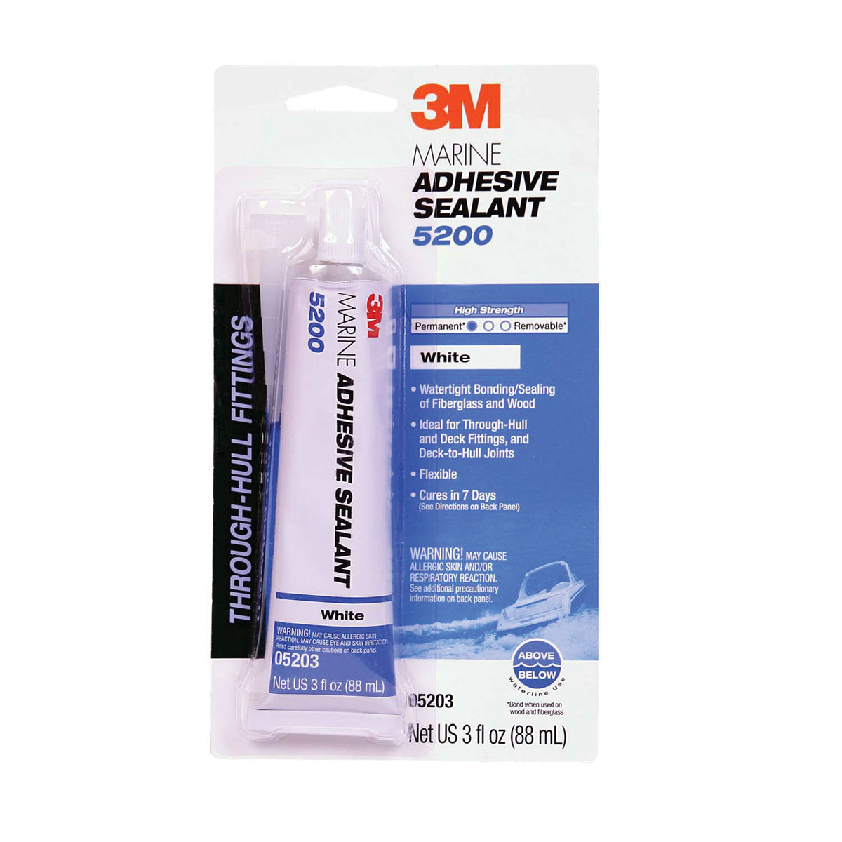 3M 05203 Marine Adhesive/Sealant 5200, White / 3 oz.