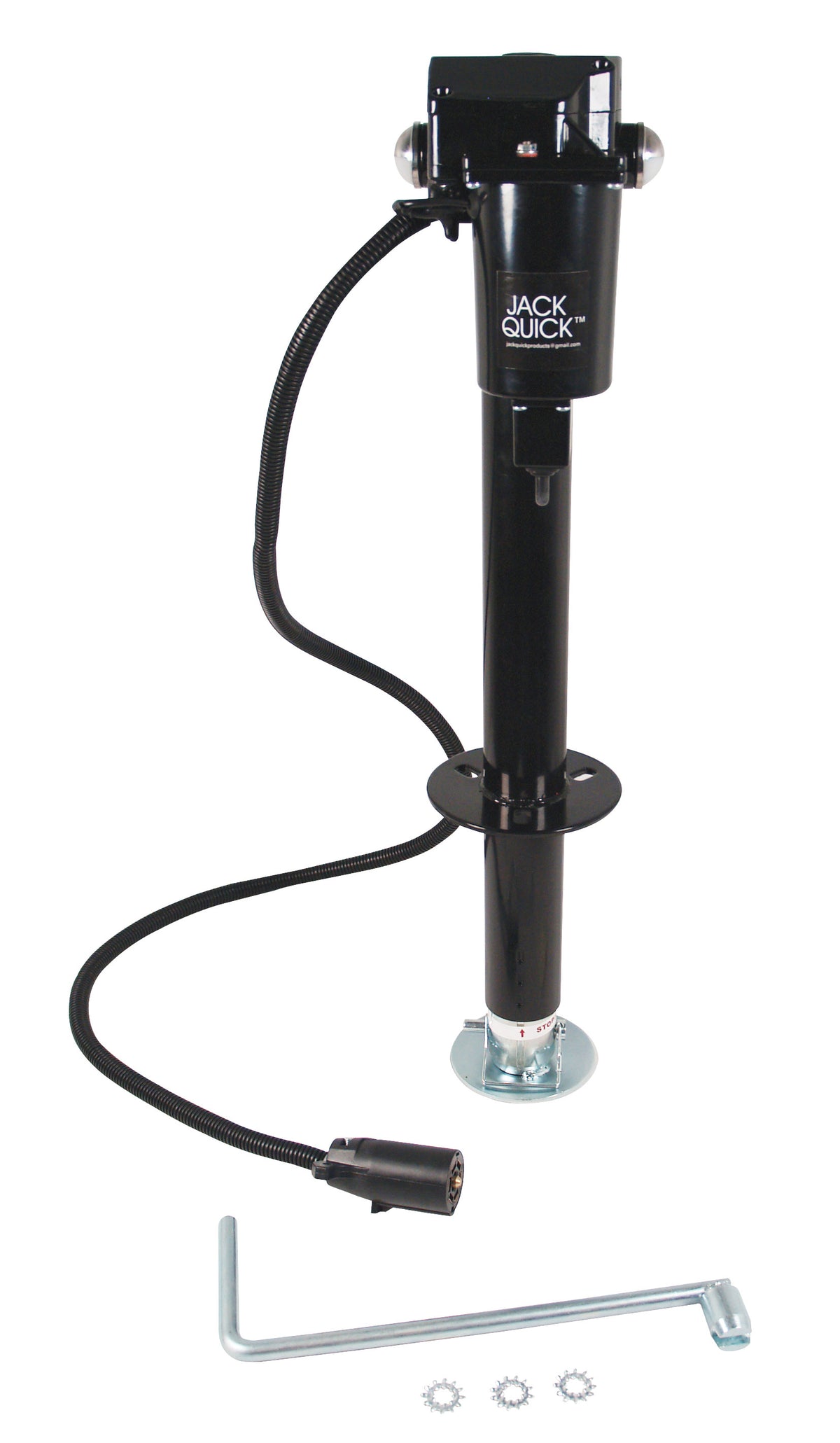 Quick Products JQ-3000-7P Power A-Frame Electric Tongue Jack with 7-Way Plug - 3,250 lbs. Lift Capacity