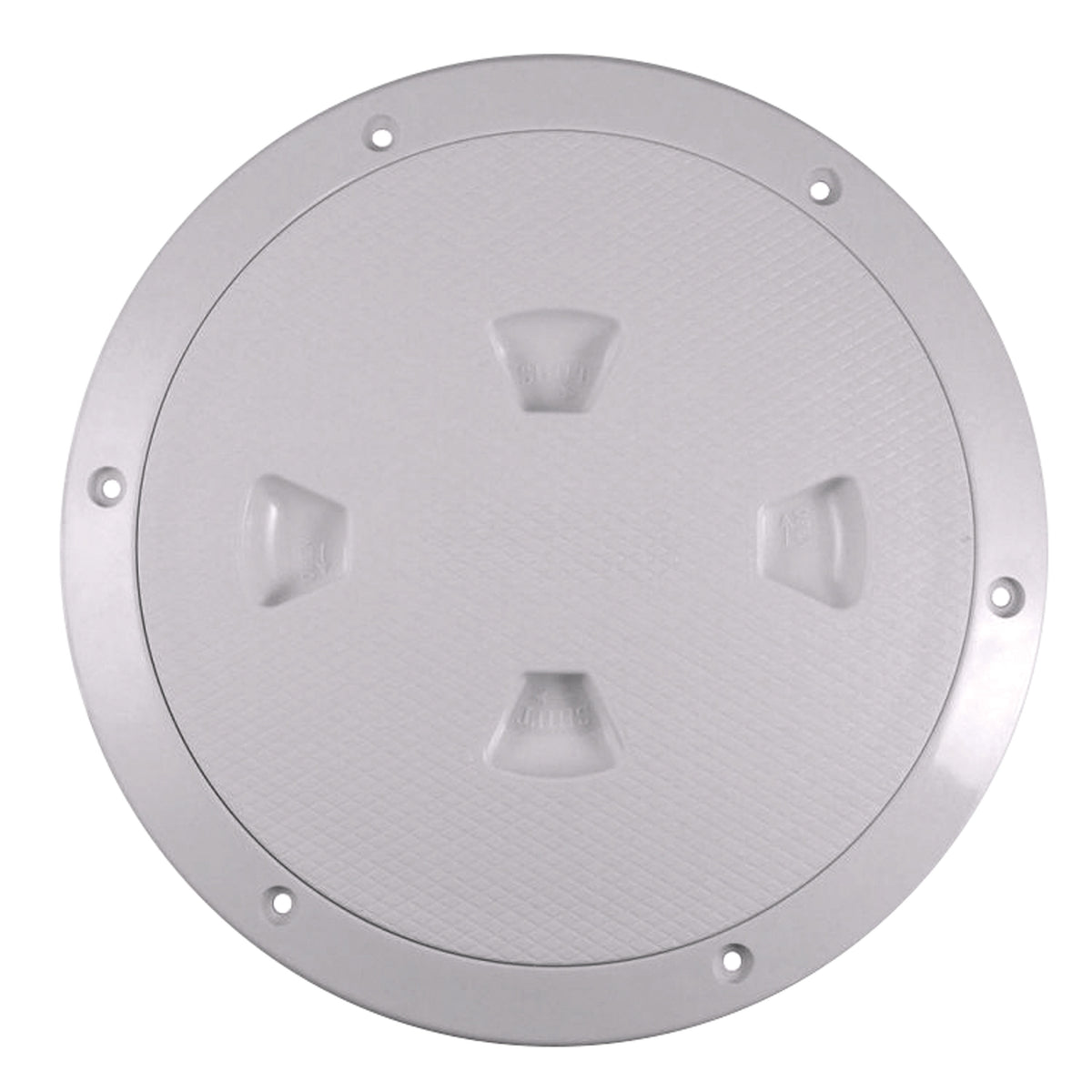 Beckson DP84-W Screw-Out Deck Plate - 8", White w/Diamond Texture