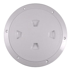 Beckson DP84-W Screw-Out Deck Plate - 8", White w/Diamond Texture