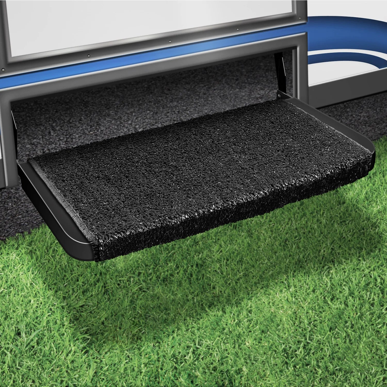 Prest-O-Fit 2-1072 Wraparound+Plus RV Step Rug - 20", Black