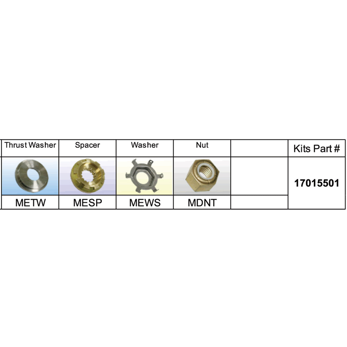 Solas 17015501 ME-PKT Propeller Kit for Mercury 90 HP Plus