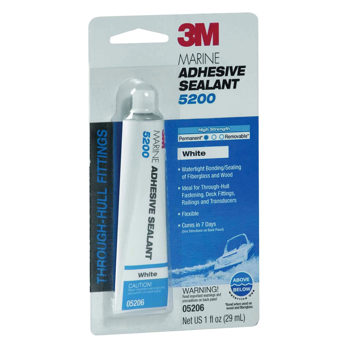 3M 05206 Marine Adhesive/Sealant 5200, White / 1 oz.