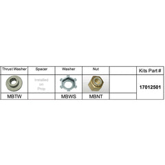 Solas 17012501 MB-PKT Propeller Kit for Mercury 9.9-25 HP